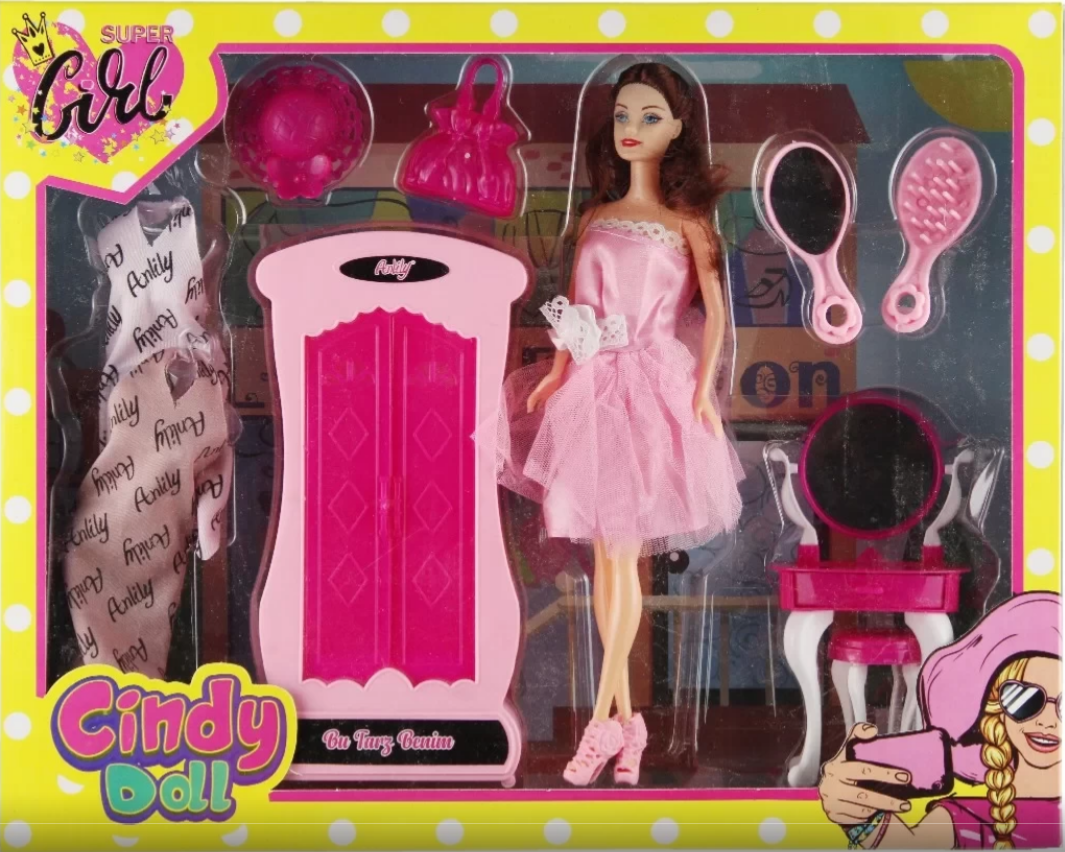 OYDAŞ-CINDY DOLL DOLAPLI MAKYAJ MASALI BEBEK*12