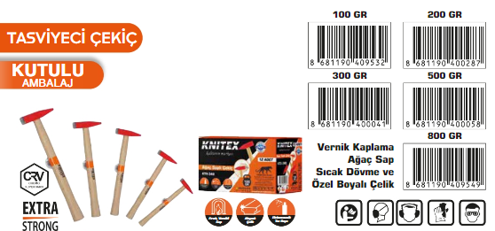 KNITEX-TAHTA SAPLI ÇEKİÇ 200 GR KTX-349