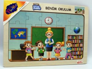 ONYIL-AHŞAP EĞİTİCİ PUZZLE / BENİM OKULUM*48