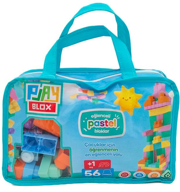 ASYA-PLAYBLOX BLOCK PASTEL 56 PCS BAG  GIRLS&BOYS(12)