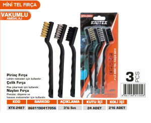 KNITEX-3 LÜ TEL FIRÇA TAKIMI KTX-2487