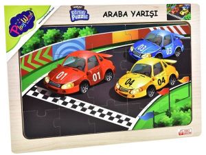 ONYIL-AHŞAP EĞİTİCİ PUZZLE / ARABA YARIŞI*48