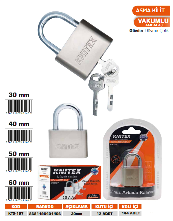 KNITEX-ASMA KİLİT 30 MM KTX-167
