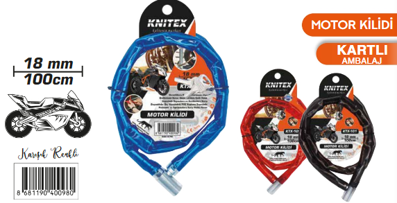 KNITEX-MOTOR KİLİDİ ZİNCİRLİ 18X100 CM KTX-101
