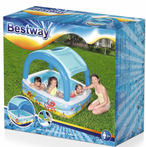 BESTWAY-147X147X122 CM ŞİŞME ZEMİN GÖLGELİKLİ HAVUZ