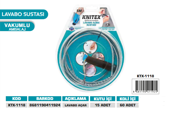 KNITEX-5 MT LAVABO AÇICI VKM KTX-1118