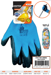 KNITEX-H-6 ZEBRA MAVİ ELDİVEN KTX-1193