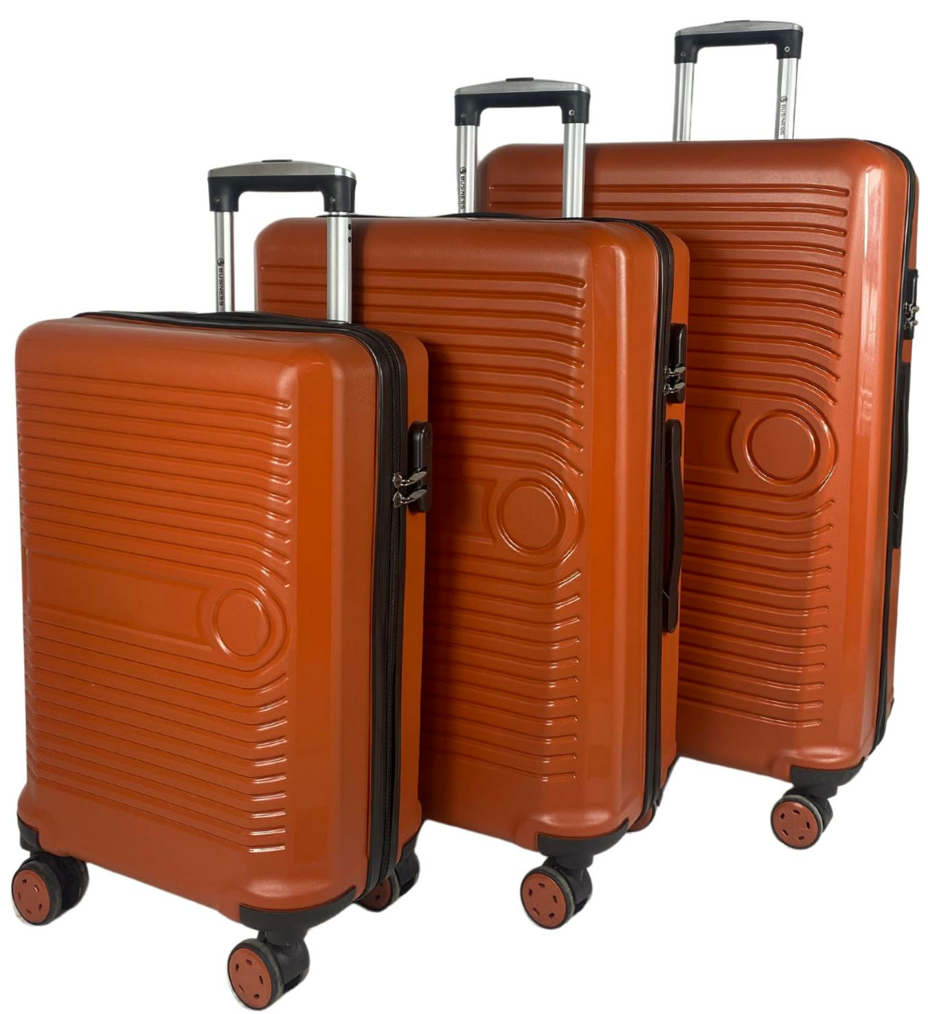 BUSINESS-KAHVERENGİ (KİREMİT) 3 LÜ SET VALİZ