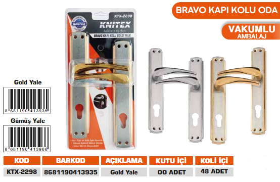 KNITEX-C7 BRAVO KAPI KOLU GOLD YALE VKM KTX-2298