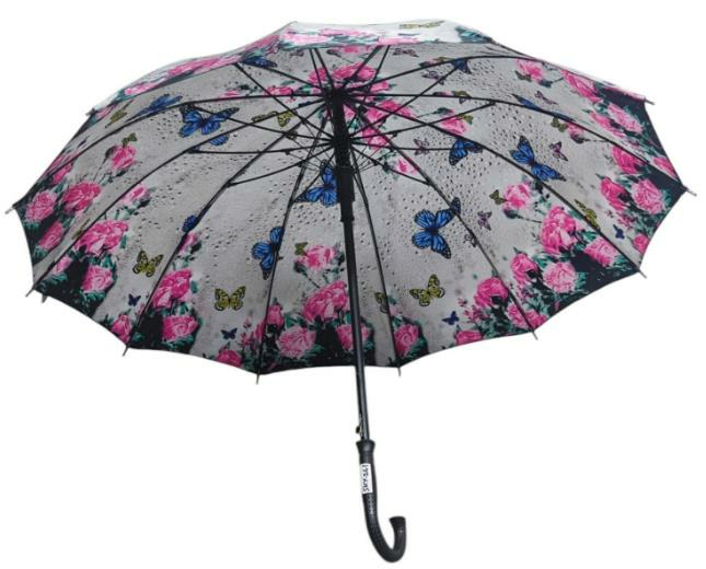 NEWLİFE-12 TEL FİBER ÇİÇEK BAYAN ŞEMSİYE (60)