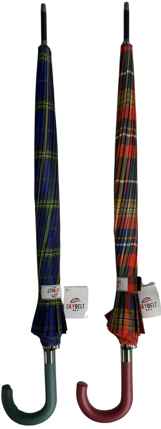 NEWLİFE-16 TEL BASTONLU EKOSE DESENLİ ŞEMSİYE (48)