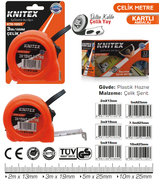 KNITEX-H-5 5 METRE TURUNCU 5*25MM KTX-1051