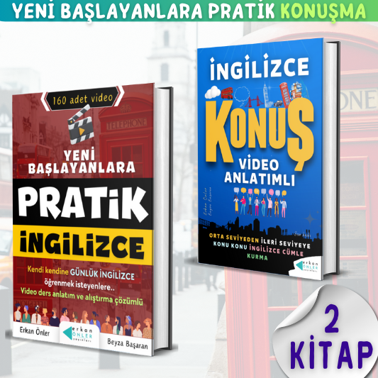 YENİ BAŞLAYANLARA PRATİK KONUŞMA SETİ (2 KİTAP+VİDEO DERSLER)PRATİK+KONUŞ