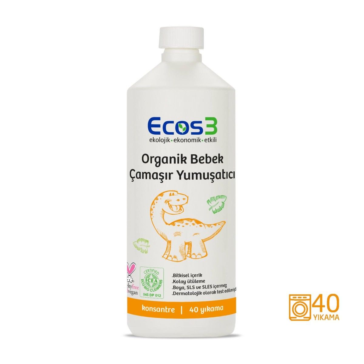 Organik Bebek Çamaşır Yumuşatıcı 1000 ml 40 Yıkama