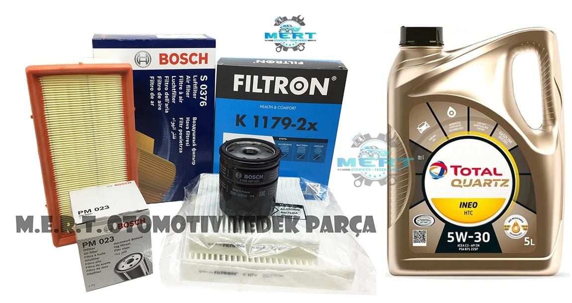 C3 1.2 Vti Puretech Filtre Seti ve İneo Htc Motor Yağı 82 HP