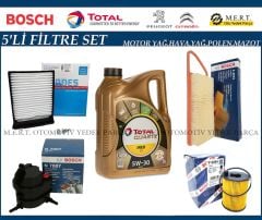 C1 1.4 HDI Filtre Bakım Seti + Motor Yağı (2005-2010)