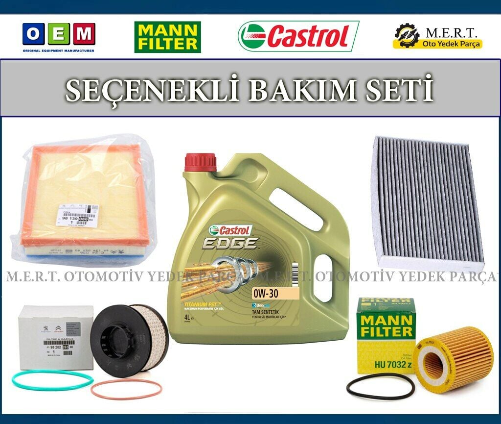 Citroen C-Elysee 1.5 Bluehdi Filtre Bakım Seti + Motor Yağı