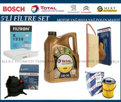 Citroen Nemo 1.4 Hdi Filtre Bakım Seti + Motor Yağı
