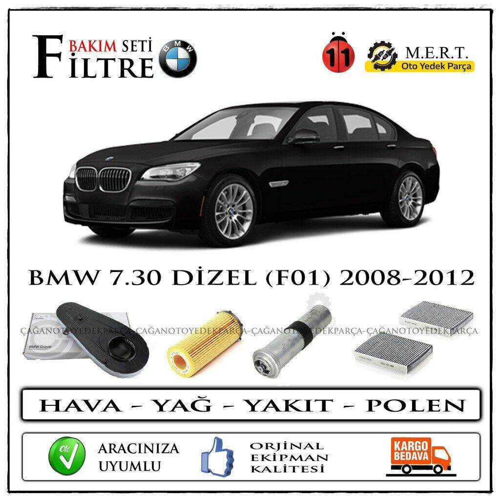 Bmw 7.30D F01 Dizel Filtre Bakım Seti (2008-2012) (490696281)