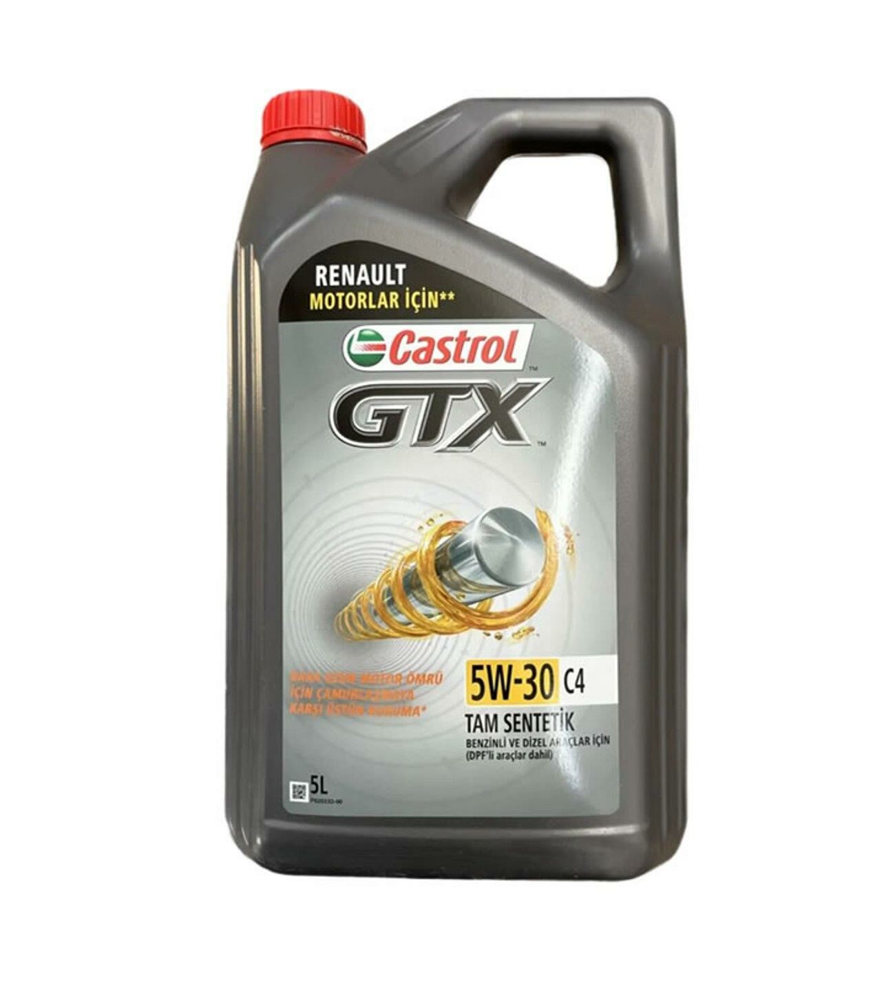 Castrol GTX C4 5w30 5 Lt Tam Sentetik Partiküllü Motor Yağı