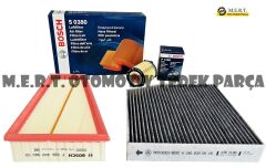 W176 Mercedes A180 Benzinli Bosch Filtre Bakım Seti 2012-2018