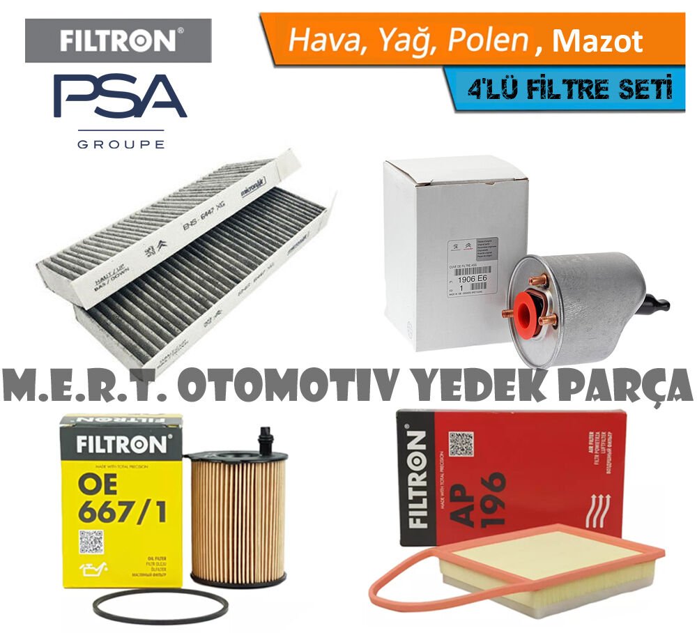 Peugeot Partner 1.6 HDi Euro 5 Filtre Bakım Seti 2012-2017