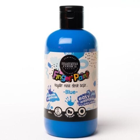 Mammacomica Mavi Yıkanabilir Parmak Boya 250ml