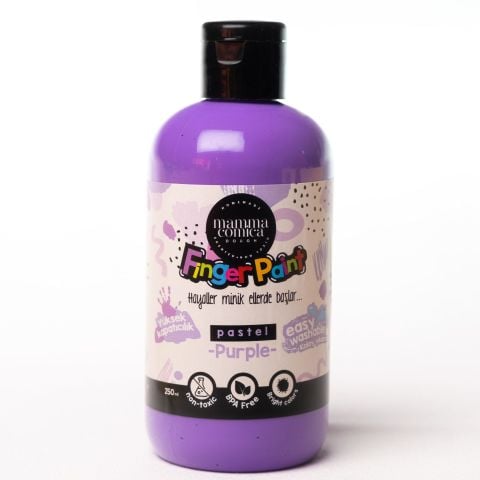 Mammacomica Dough Yıkanabilir Parmak Boyası - Pastel Purple 250ml