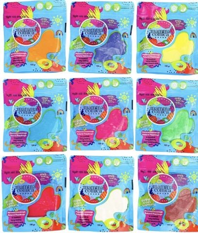 Mammacomica Dough 9'lu Doğal Oyun Hamuru - Refill Paket 9x130gr