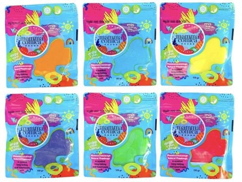 Mammacomica Dough 6'lı Doğal Oyun Hamuru - Refill Paket 6x130gr