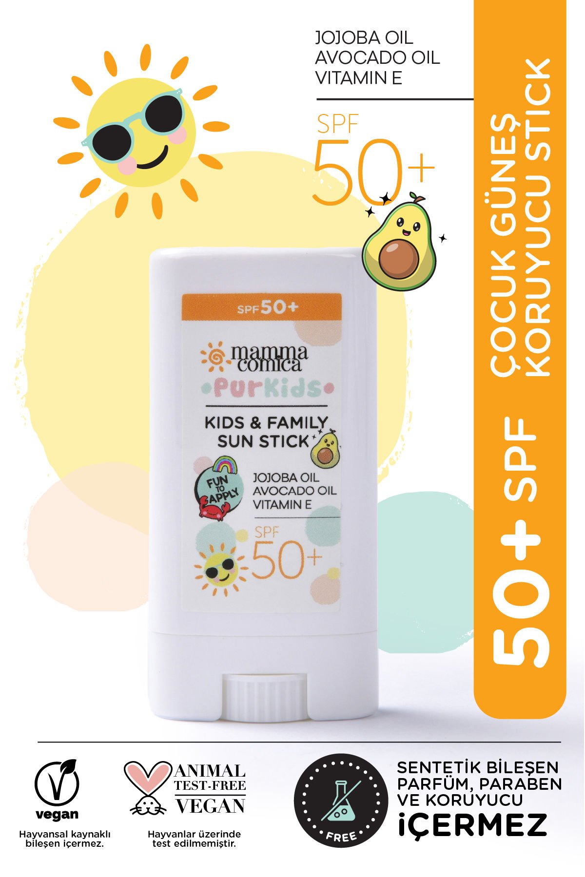 Purkids Yüksek Korumalı Bebek Çocuk Güneş Koruyucu Stick Organik Filtre Spf 50+ Uva Uvb Pa 14gr