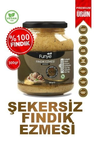 %100 Fındık Ezmesi (Şekersiz) - (300 gr)