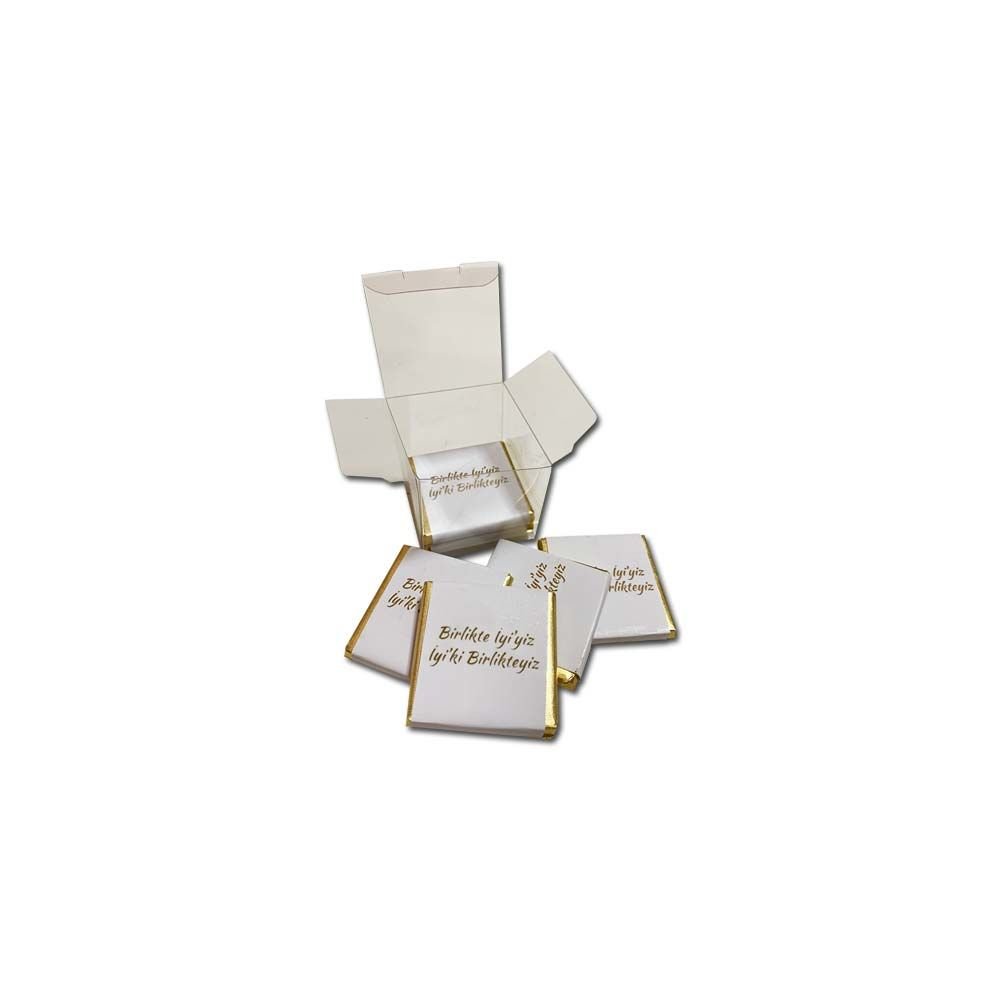 Asetat Kutuda 9 adet Sargılı Madlen Çikolata 5x5 cm