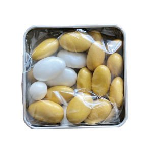Küçük Boy Metal Kutuda 200 gr Renkli Badem Draje Çikolata