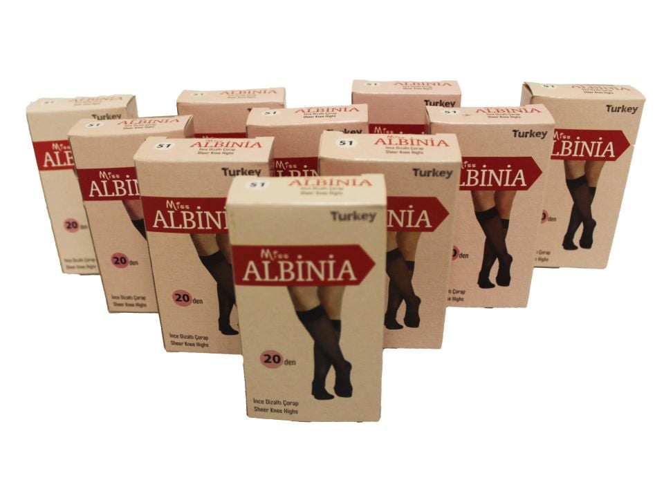 Alcanavm 10'lu Albinia 20'den İnce Diz Altı Çorap 8689058356165