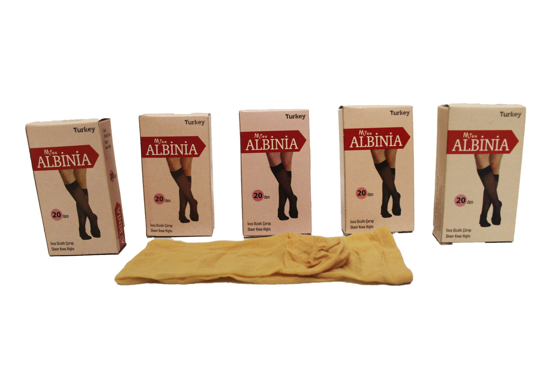 Alcanavm 5'li Albinia 20'den İnce Diz Altı Çorap 8689058356155