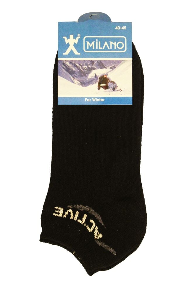 Alcanavm Unisex Düz Siyah Kısa Patik Çorap 8689321355226