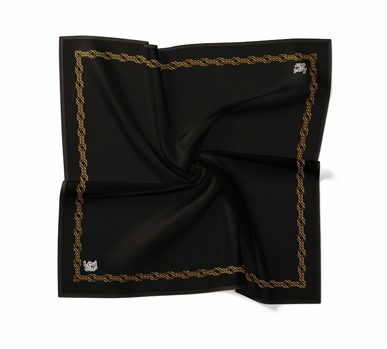 Levidor İpek Gold Zincir Çerçeveli Kadın Eşarp90x90