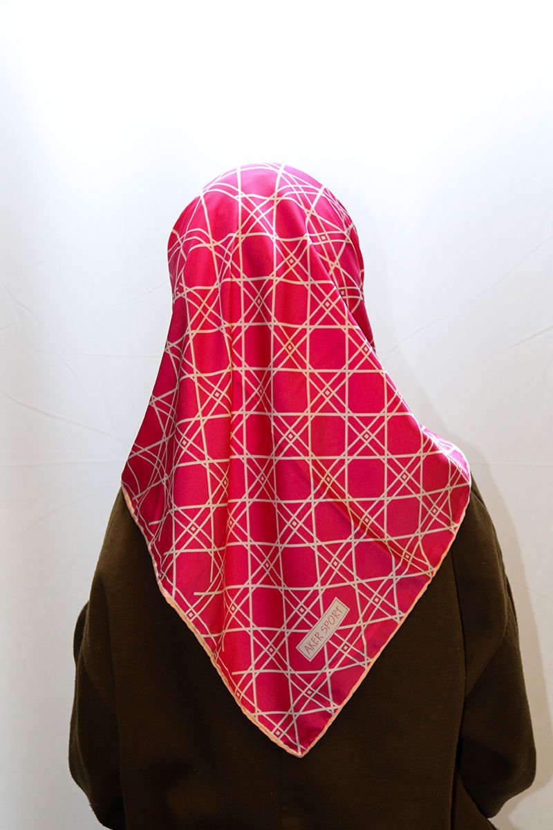 Alcan Avm AKER Pembe Beyaz Desenli Eşarp 9692580128895