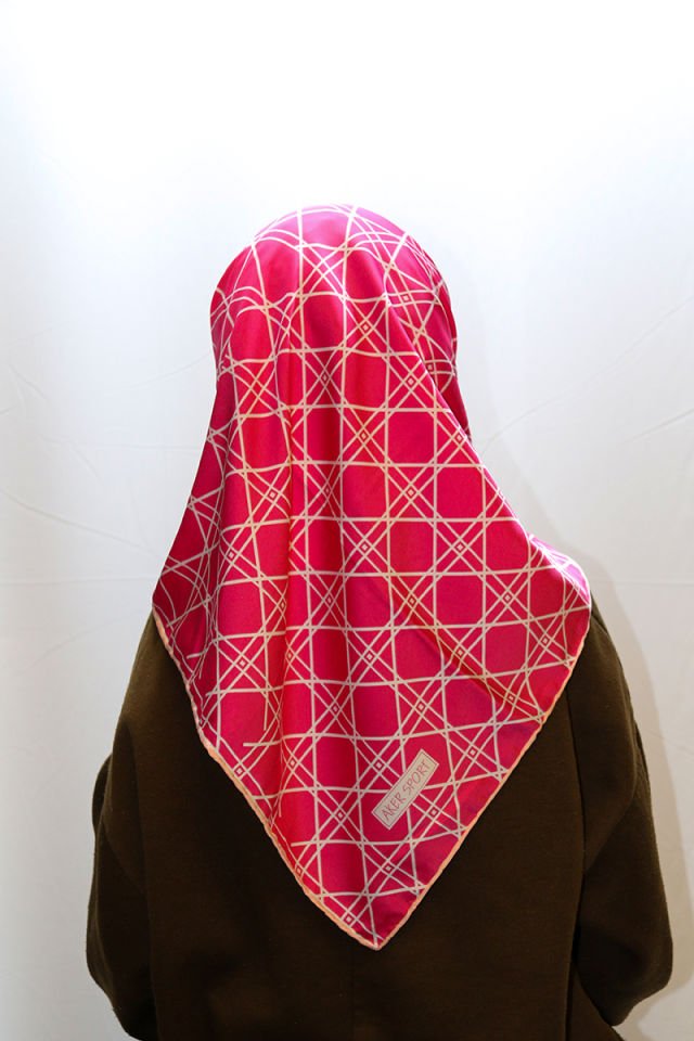 Alcan Avm AKER Pembe Beyaz Desenli Eşarp 9692580128895