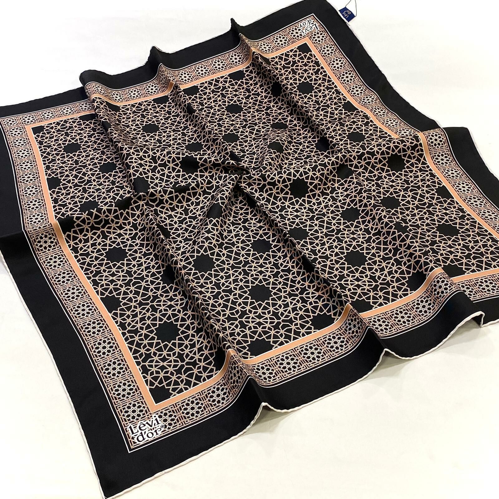 Levidor Siyah, Desenli İpek Eşarp 8689058355471