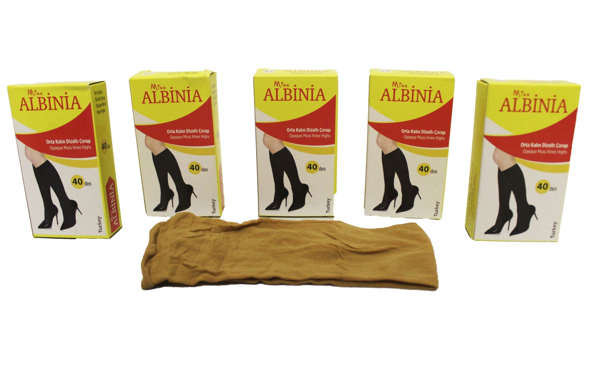 Alcanavm 5'li Albinia 40'den İnce Diz Altı Çorap 8689058356159