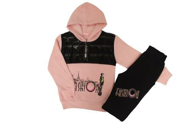 Alcanavm Esila Üç İplik Şardonlu Pembe, Kız Takım-2343