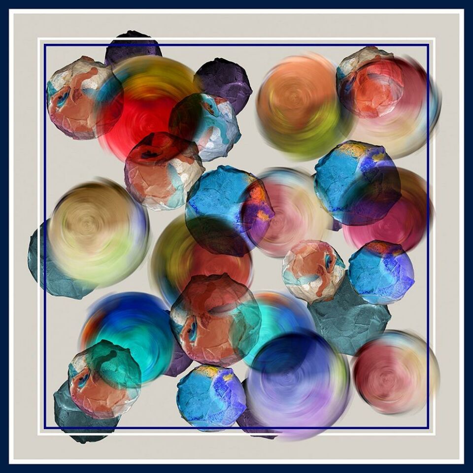 Alcanavm Etholle Koyu Bej, Baloncuk Desenli Dijital Soft Eşarp 8689058355999