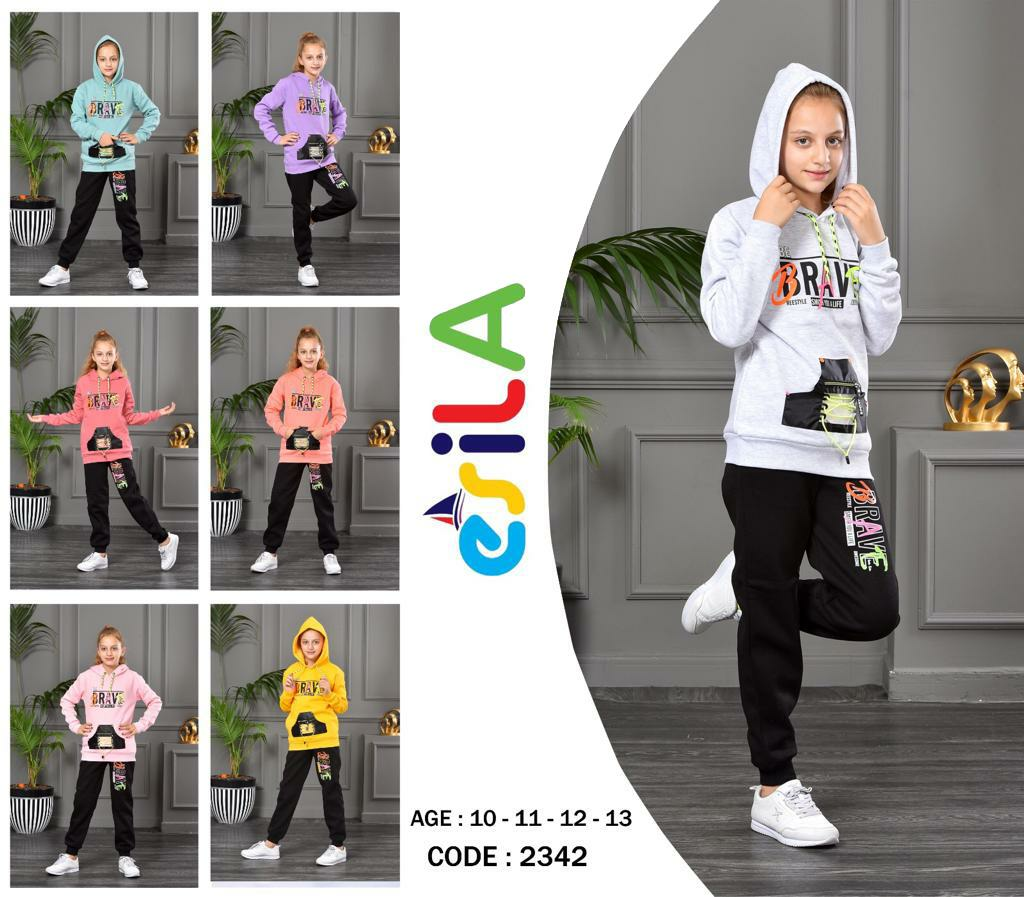 Alcanavm Esila Üç İplik Şardonlu Gri Kız Takım-2342