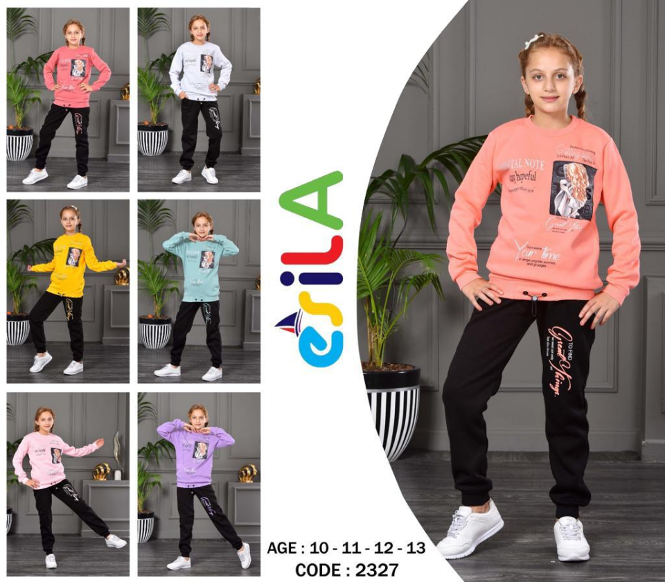 Alcanavm Esila Üç İplik Şardonlu Pembe, Kız Takım-2327