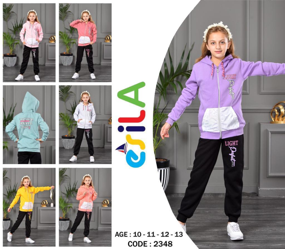 Alcanavm Esila Üç İplik Şardonlu Lila, Kız Takım-2348