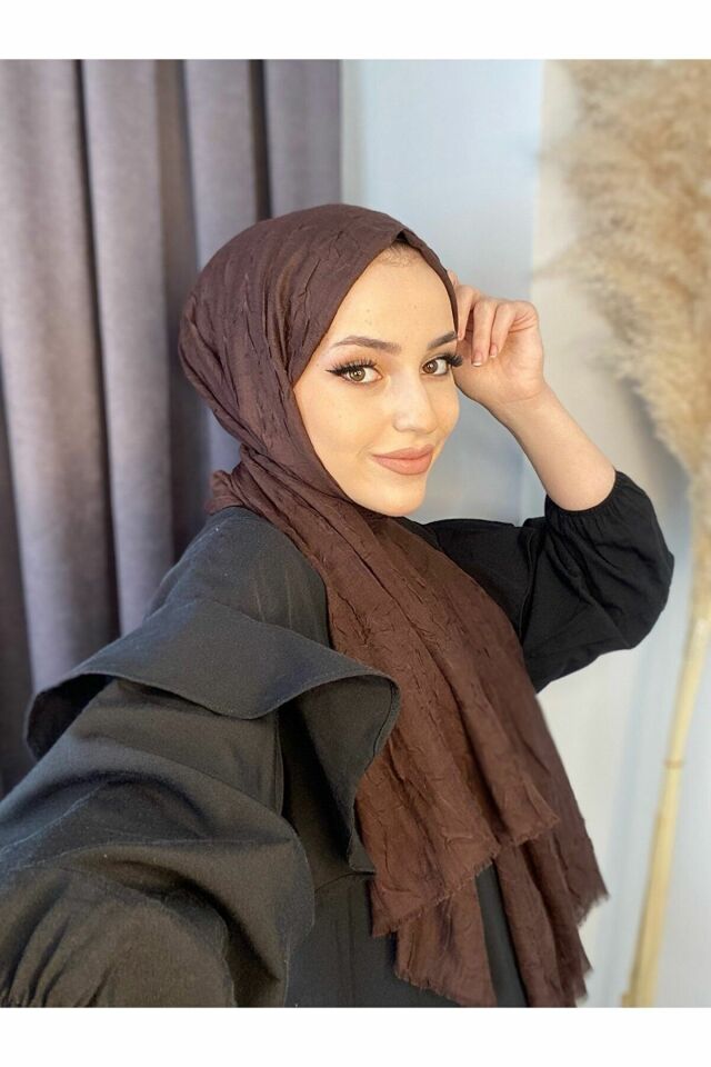 Alcanavm Bambu Kraş Şal Acıkahve