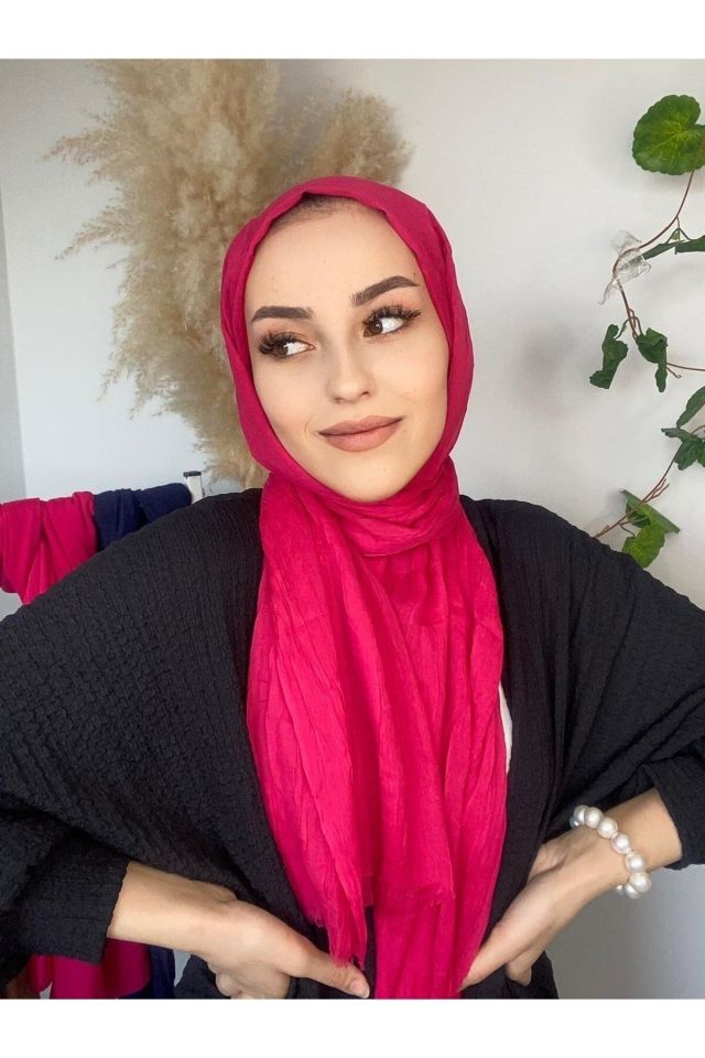 AlcanAvm Bambu Kraş Şal Fuşya