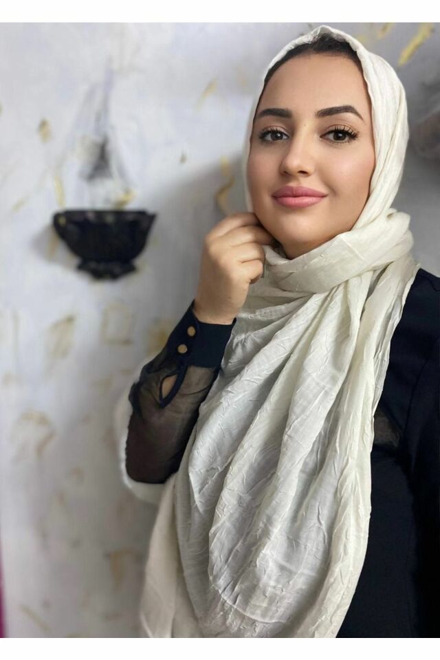 AlcanAvm Bambu Kraş Şal Beyaz